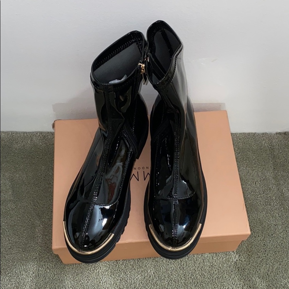 Black Patent Booties